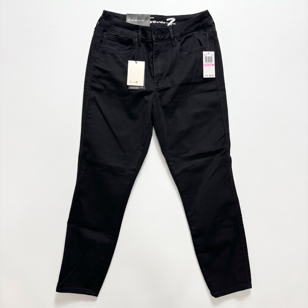 Seven7 Womens 6 Black High Rise Ankle Skinny Jeans Casual Minimalist NWT